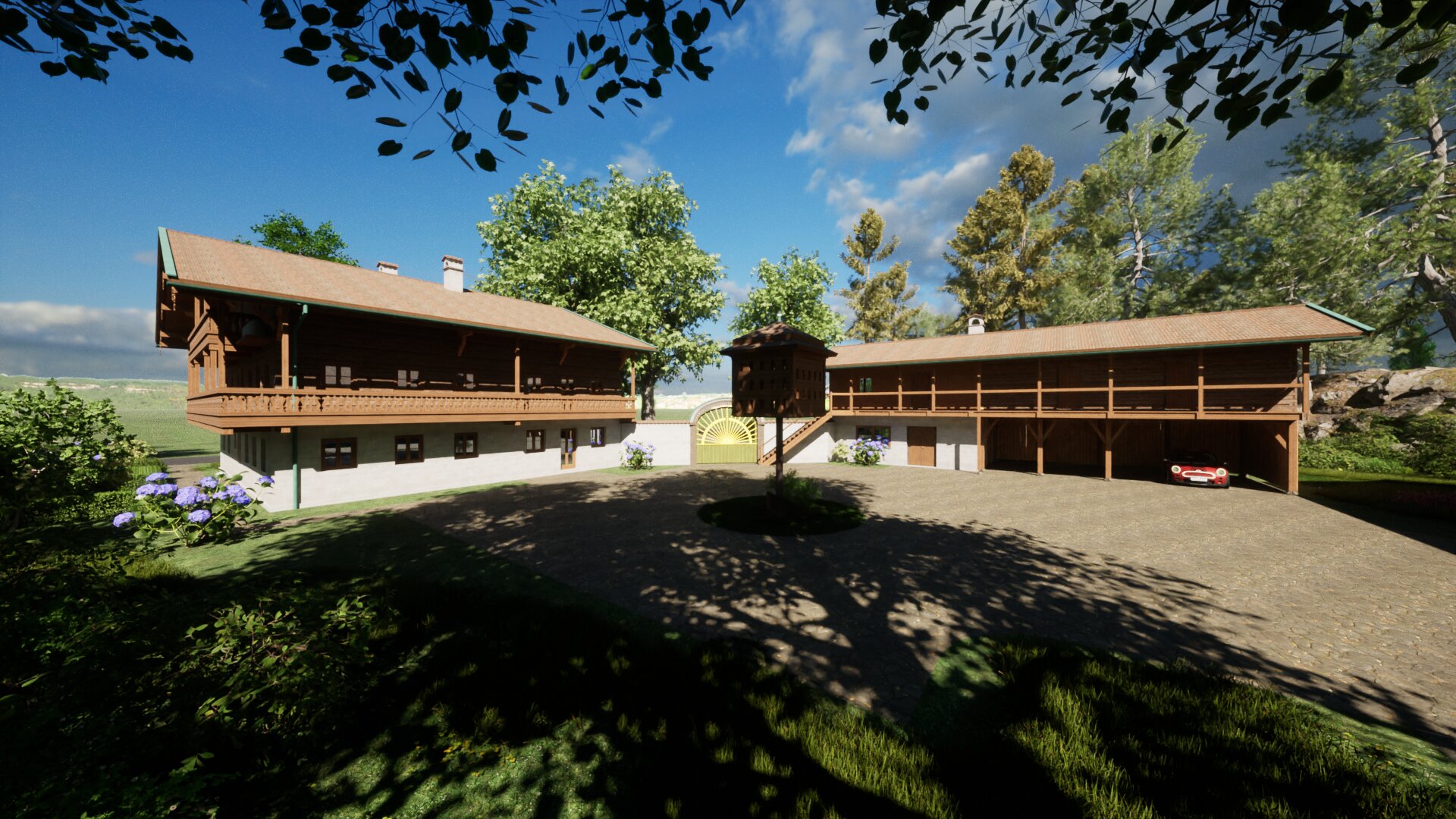 Denkmal in Kriestorf Innenhof - 3D Vorentwurf