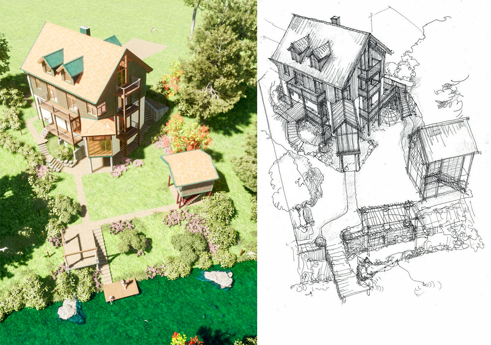 Massivhaus - Vorentwurfsskizze