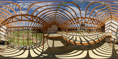 Glashaus Holzskelett