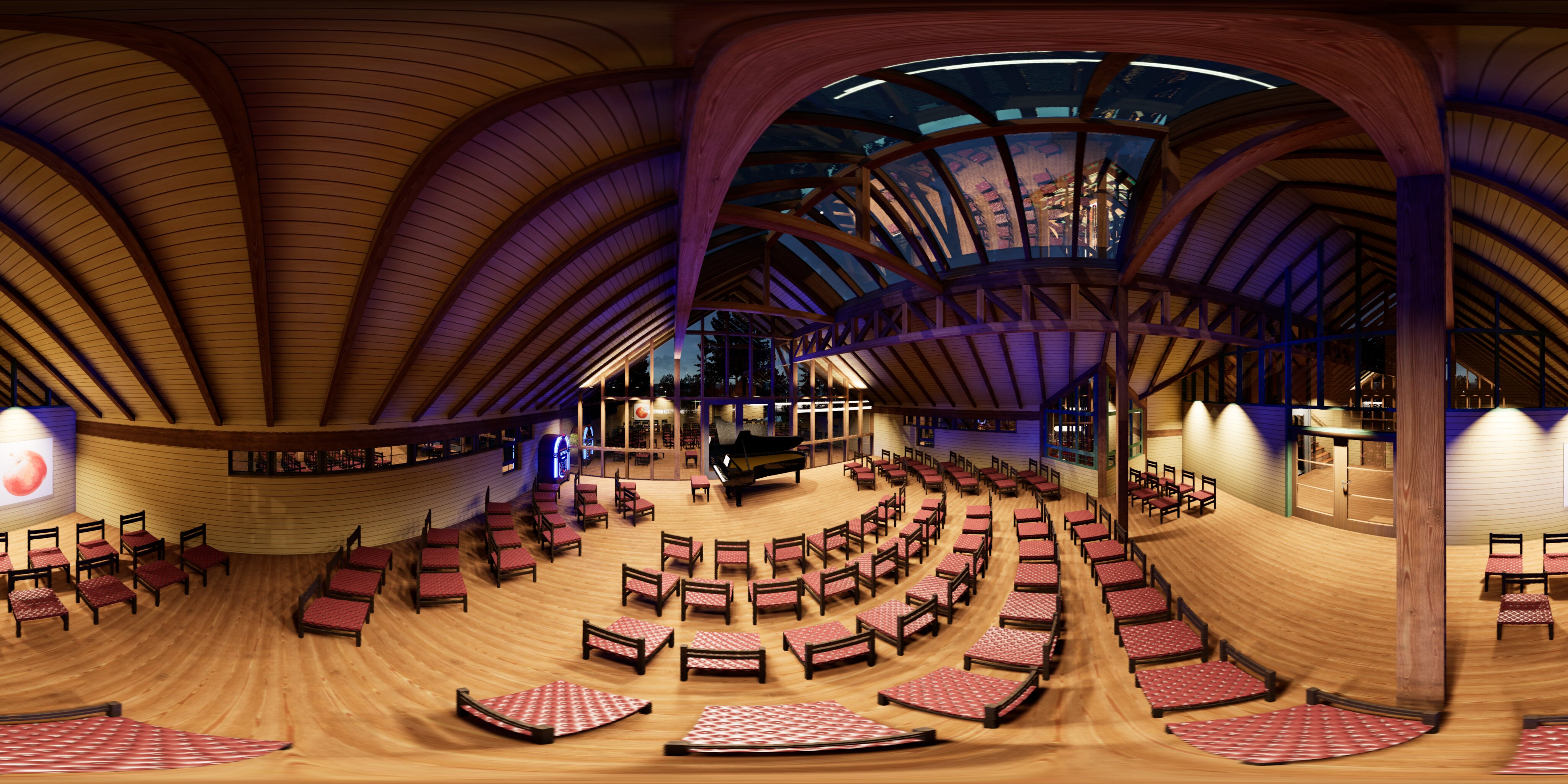 Holzskelettbauweise - Klavierkonzert im Mehrzweckraum