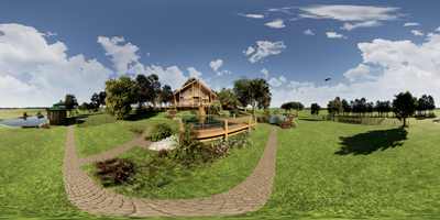 Holzskeletthaus in der Waldlichtung