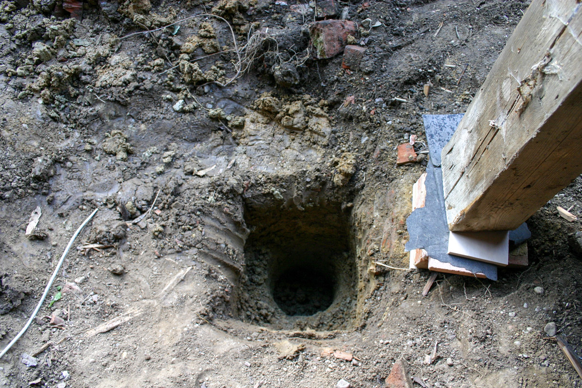 vorbohren mit Erdbohrer