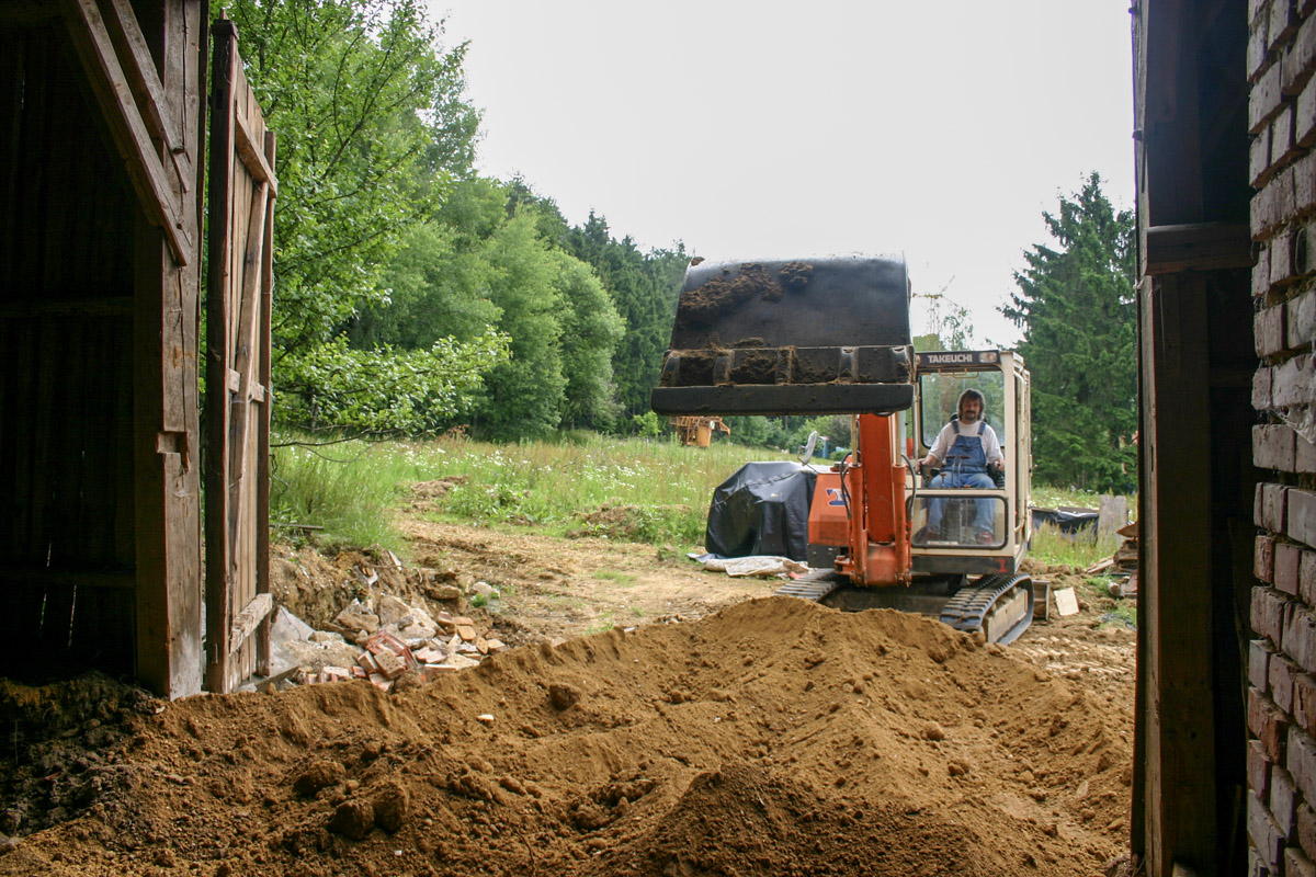 plan ziehen für die spätere Einfahrt