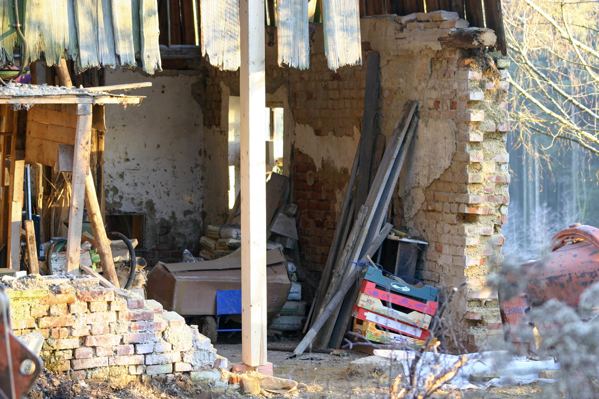 neue Stütze bis zur Fußpfette