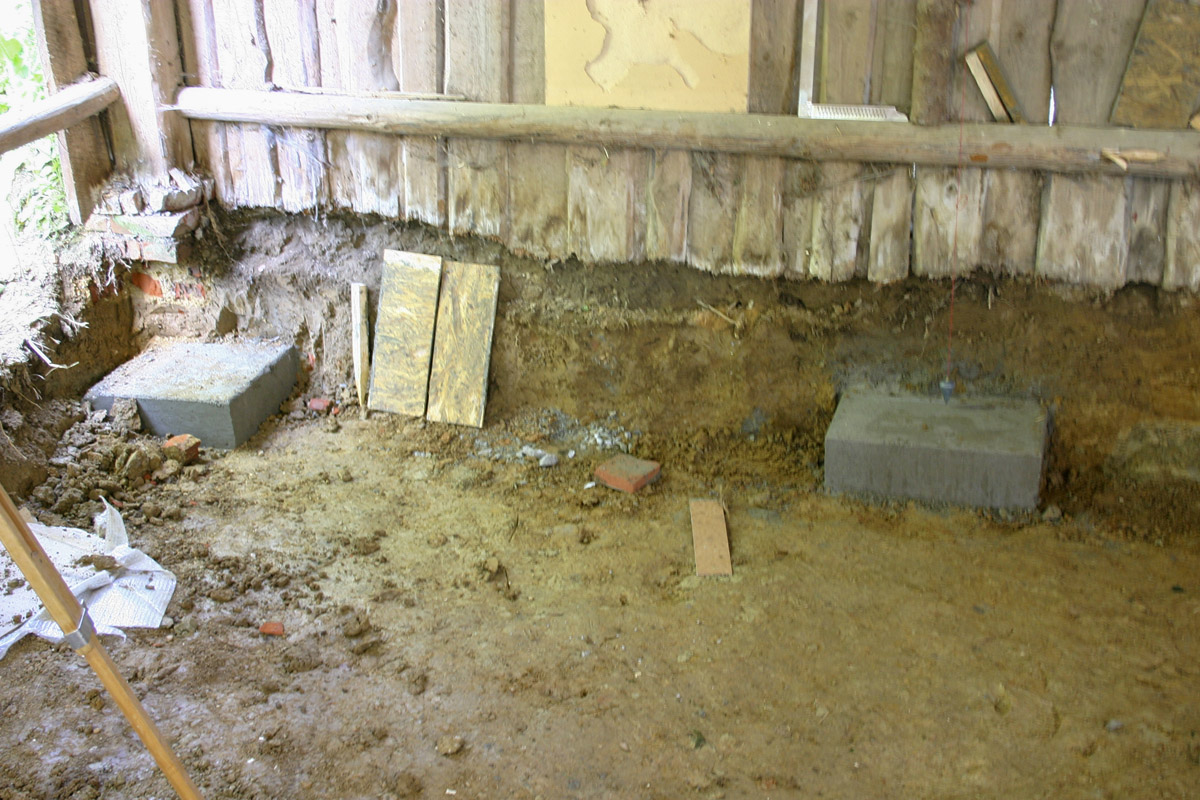 die Fundamente in den Hauptachsen